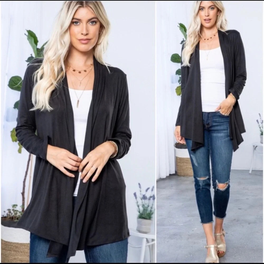 LAST ONE: Butter soft women’s open front versatile long sleeve cardigan fall top - Picture 1 of 3